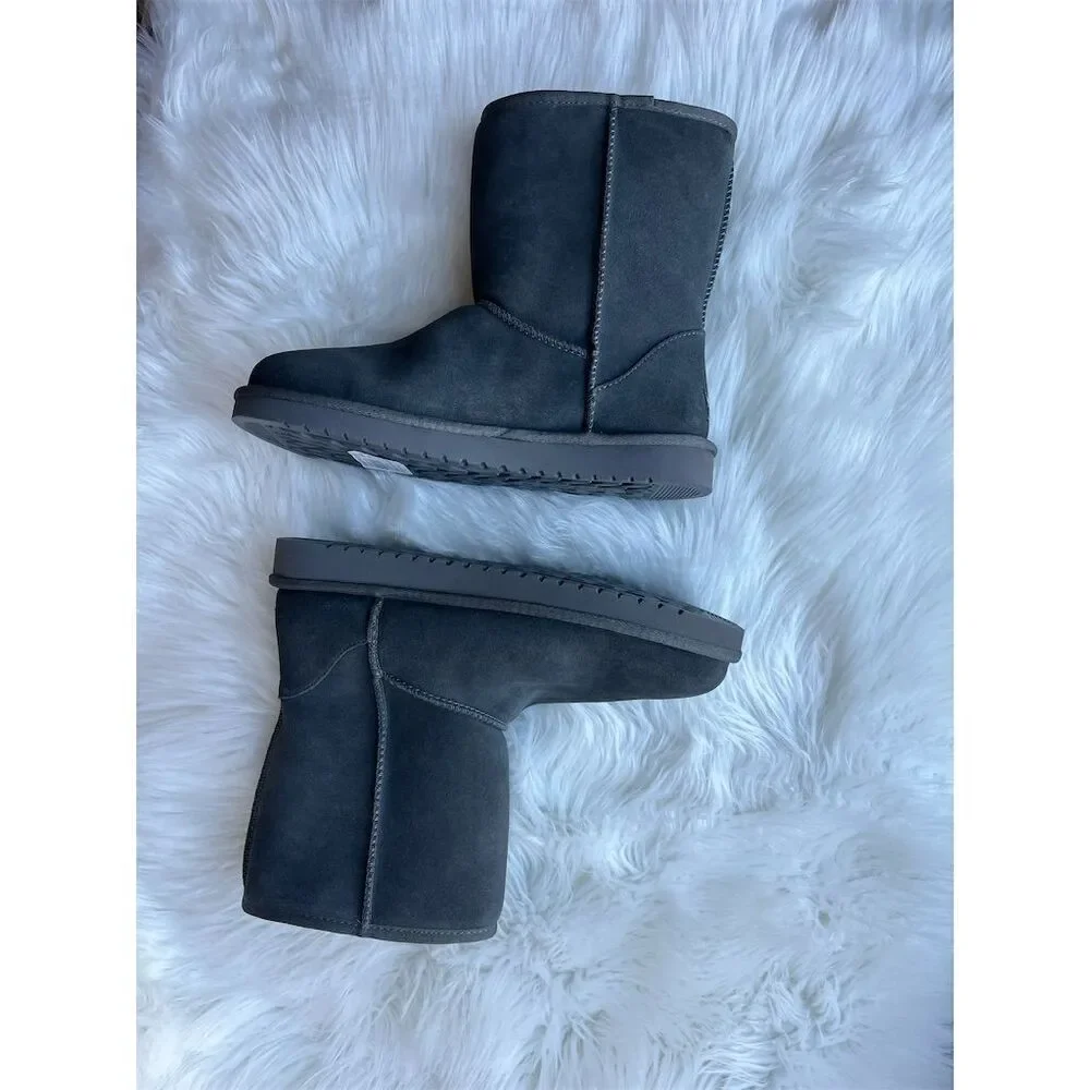 🆕Koolaburra by UGG Women's Grey Koola Suede Faux Fur Boots Size 9 Casual Winter